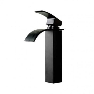 Cascade Matte Black Waterfall Basin Mixer Tall