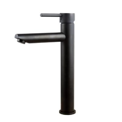 Echo Round Matte Black Basin Mixer Tall