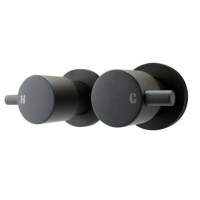 Echo Round Black Shower Wall Taps