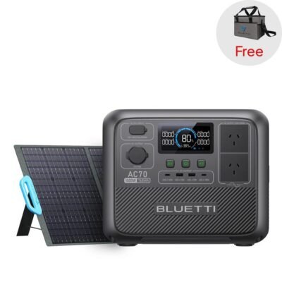 BLUETTI AC70: Unleash 1000W Power for Limitless Adventures, AC70+PV200(Free Carry Bag) | 1000W, 768Wh, 200W Solar Kit